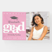 Rosa Abschluss Foto graue Kappe einfach fett moder Banner (Horizontal)