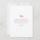 Rosa Abschluss Foto kühn Typografie moderne Chic Dankeskarte (Rückseite)