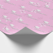 Rosa Abschluss für ihre Uni an der High School Geschenkpapier (Ecke)