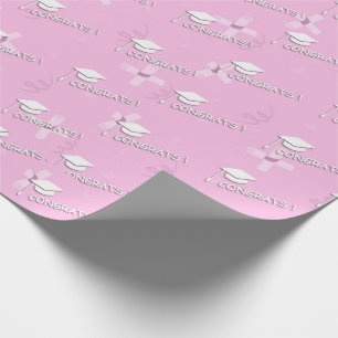 Rosa Abschluss für ihre Uni an der High School Geschenkpapier