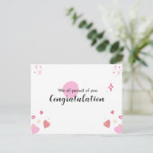 Rosa Abschluss Gratulationskarte Feiertagspostkarte (Stehend Vorderseite)