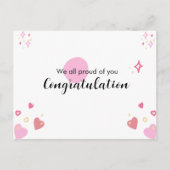 Rosa Abschluss Gratulationskarte Feiertagspostkarte (Vorderseite)