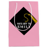 Rosa Abschluss Mittlere Geschenktüte (Vorderseite)