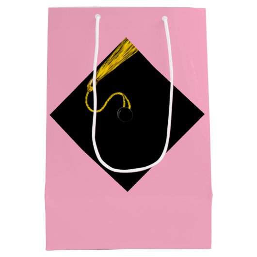 Rosa Abschluss Mittlere Geschenktüte (Rückseite)