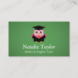 Rosa Abschluss Owl, Personal Tutor oder Lehrer Visitenkarte