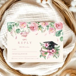 Rosa Abschluss RSVP Karte