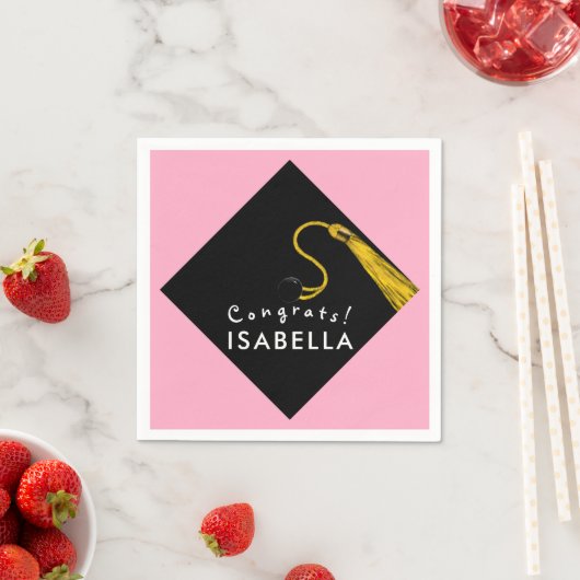 Rosa Abschluss Serviette (Beispiel)