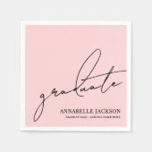 Rosa Abschlussfeier Serviette (Vorderseite)