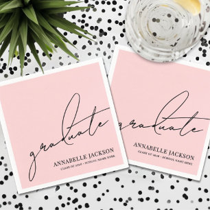 Rosa Abschlussfeier Serviette