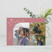 Rosa Abschlussfeier Sie glaubte Multi-Foto Ankündigung (Stehend Vorderseite)