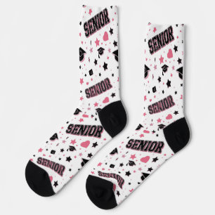 Rosa Abschlussjahr-Foto-Klasse-Abschluss-Socken Socken