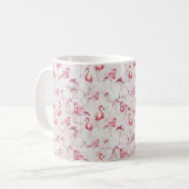 Rosa Abstrakt Flamingos Wasserfarbe Moderne Kaffeetasse (Vorderseite Links)