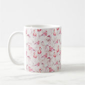 Rosa Abstrakt Flamingos Wasserfarbe Moderne Kaffeetasse (Links)