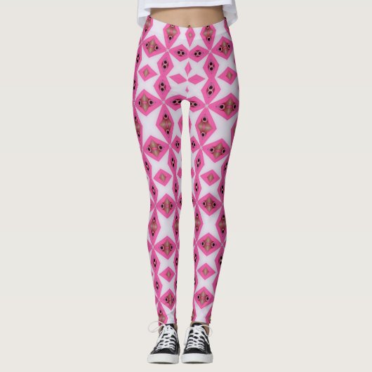 rosa abstrakt leggings (Vorderseite)