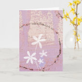 Rosa Abstrakt und Blume, Geburtstag Karte (Gelbe Blume)