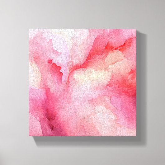 Rosa Abstrakte Aquarellblüte Leinwand (Vorderseite)