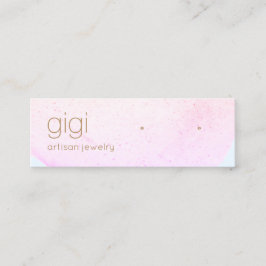 Rosa Abstrakte Aquarellfarben Mini Visitenkarte