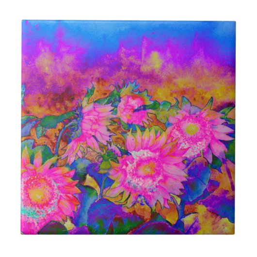 Rosa abstrakte Aquarellmalerei Fliese (Vorderseite)