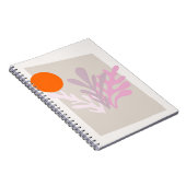 Rosa Abstrakte Blätter mit Sun Notebook Notizblock (Rechte Seite)
