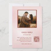 Rosa Abstrakte Blume Foto Hochzeit Einladung (Rückseite)