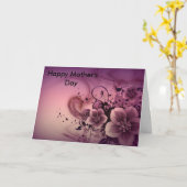 Rosa Abstrakte Blume Karte (Gelbe Blume)