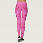 Rosa abstrakte Blume Leggings (Rückseite)