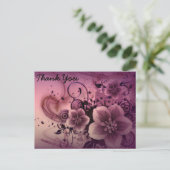 Rosa Abstrakte Blume Postkarte (Stehend Vorderseite)