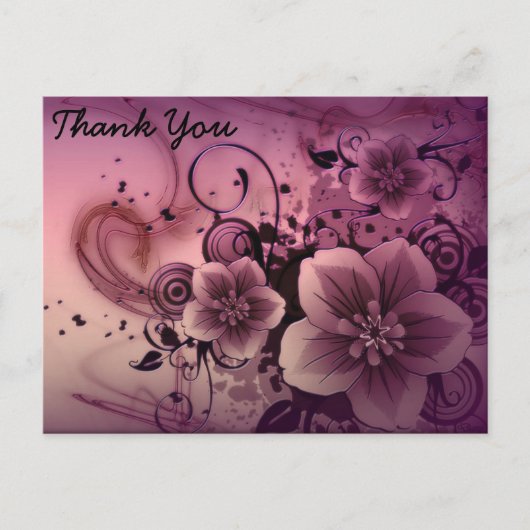 Rosa Abstrakte Blume Postkarte (Vorderseite)