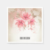 Rosa Abstrakte Blumenhochzeit Serviette (Vorderseite)