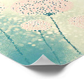 Rosa abstrakte Blumenkunst Poster (Ecke)