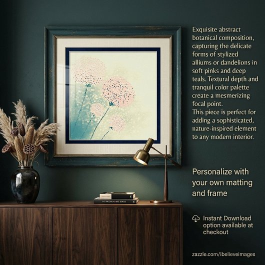 Rosa abstrakte Blumenkunst Poster