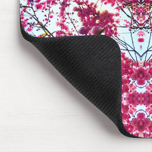 Rosa abstrakte Boho Blumenmandala Mousepad (Ecke)