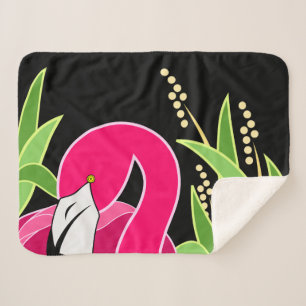 Rosa Abstrakte Flamingo Serpa Blankets Sherpadecke