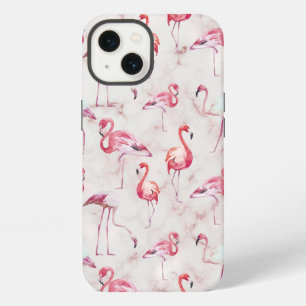Rosa abstrakte Flamingos Aquarell modern  iPhone 13 Hülle