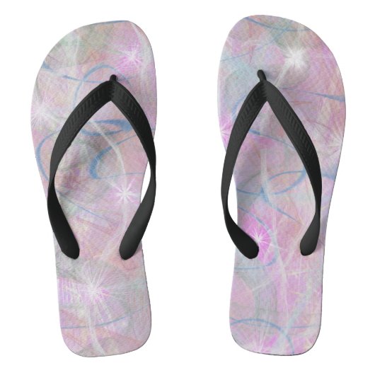 Rosa Abstrakte Flip Flops Badesandalen (Fußbett)