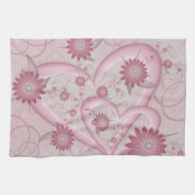 Rosa Abstrakte Herzen & Blume Liebe Fraktal Art