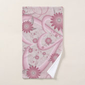 Rosa Abstrakte Herzen & Blume Liebe Fraktal Art Handtuch (Handtuch)