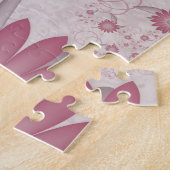 Rosa Abstrakte Herzen & Blume Liebe Fraktal Art Puzzle (Seite)
