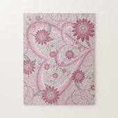 Rosa Abstrakte Herzen & Blume Liebe Fraktal Art Puzzle (Vertikal)