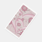 Rosa Abstrakte Herzen & Blume Liebe Fraktal Art Serviette (Ecke)