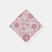 Rosa Abstrakte Herzen & Blume Liebe Fraktal Art Serviette (Ecke)