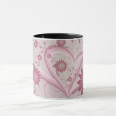 Rosa Abstrakte Herzen & Blume Liebe Fraktal Art Tasse (Zentrum)