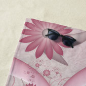 Rosa Abstrakte Herzen und Blume Liebe Fraktal Cust Strandtuch (Beispiel)