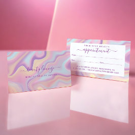 Rosa Abstrakte Iridescent Holographic Beauty Artis Terminkarte