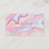 Rosa Abstrakte Iridescent Holographic Beauty Artis Terminkarte (Rückseite)