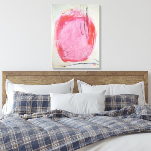 Rosa Abstrakte Kunstmalerei Leinwanddruck (Insitu (Schlafzimmer))