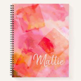 Rosa Abstrakte Kunstmalerei Notizblock