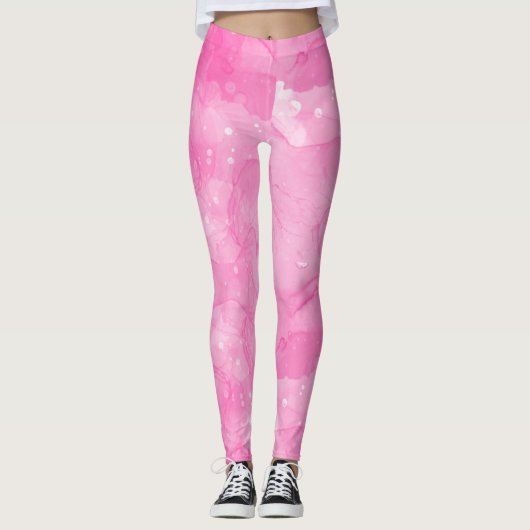 Rosa Abstrakte Leggings (Vorderseite)
