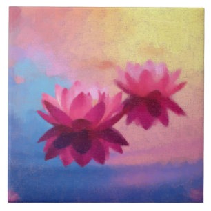 Rosa Abstrakte Lotus-Blume Fliese
