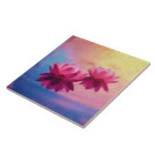 Rosa Abstrakte Lotus-Blume Fliese (Seite)